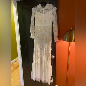 NEW WITH TAGS! needle & thread sequenced wedding dress